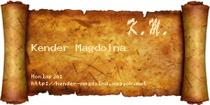 Kender Magdolna névjegykártya